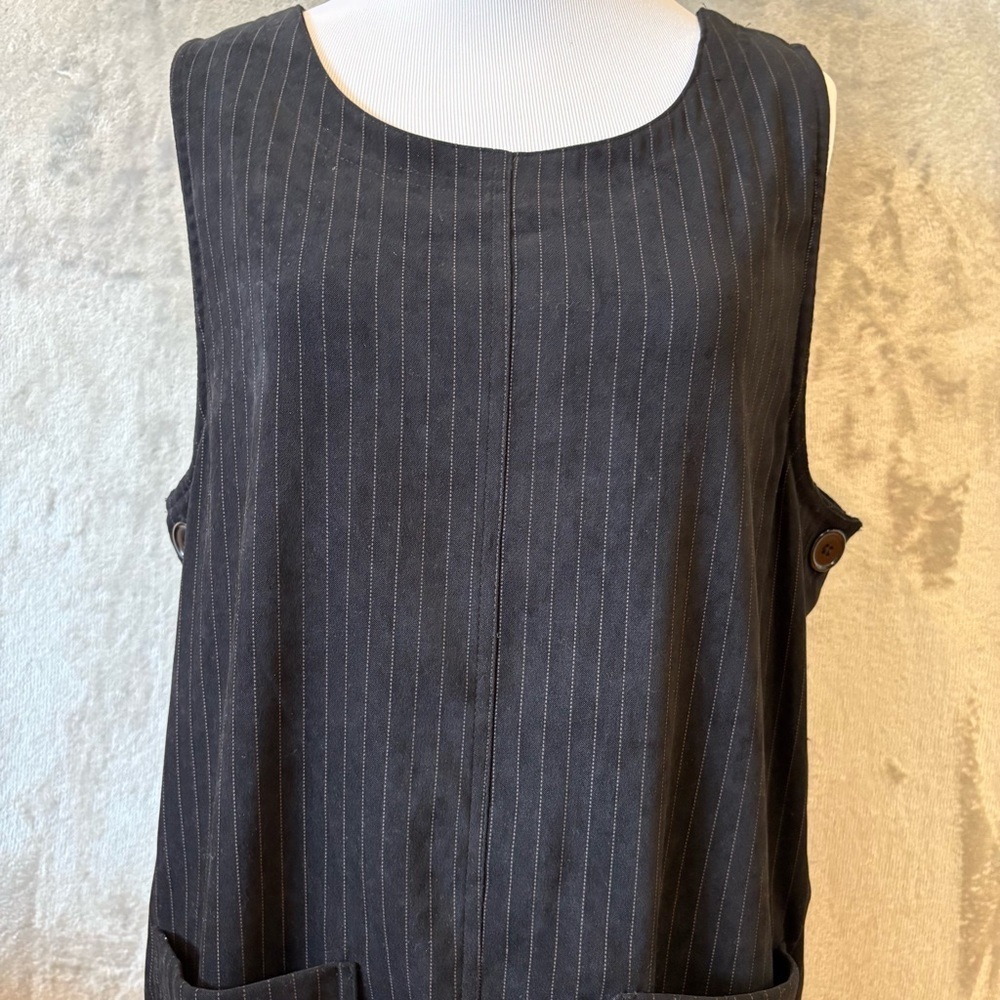 Academia 90s Preppy Button Sleeveless Jumper Layering Midi Dress Sz S - Picture 2 of 10